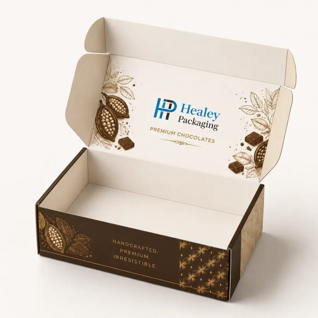 Custom chocolate mailer box for secure confectionery packaging