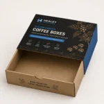 Custom coffee packaging box with sliding drawer and printed sleeve