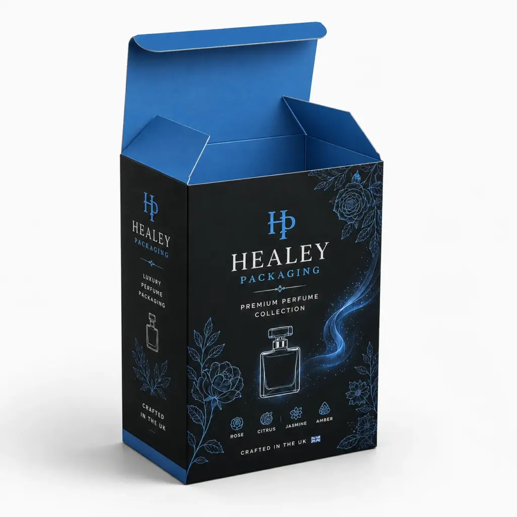Custom folding carton for perfume bottle packaging