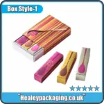 Custom striped lip gloss packaging box with individual compartments for multiple gloss shades