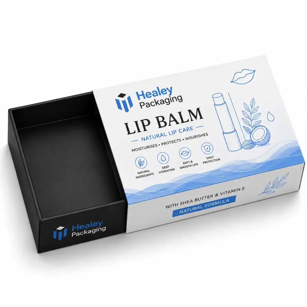 Premium drawer box for custom lip balm packaging
