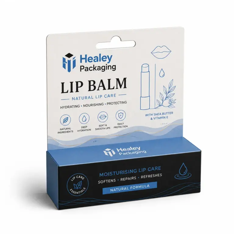 Hanging display box for custom lip balm packaging