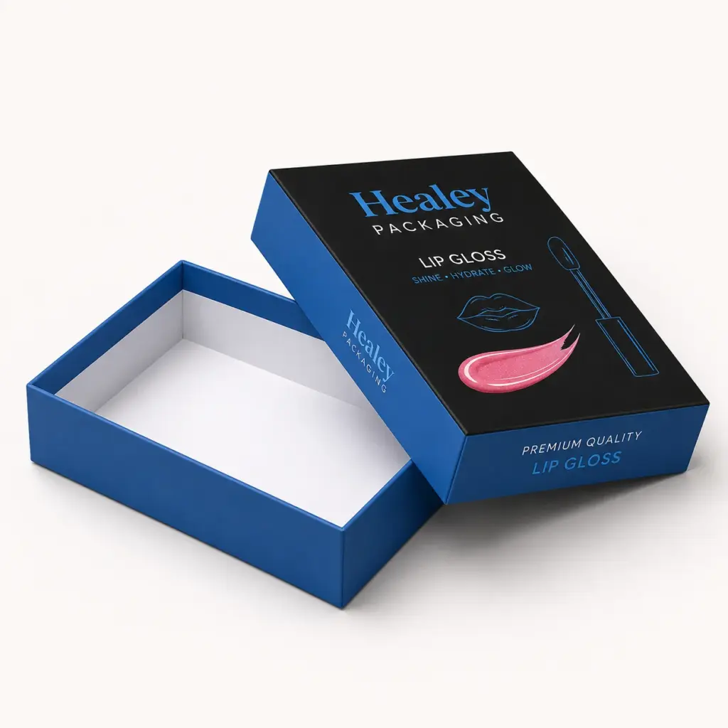 Premium two-piece box for custom lip gloss packaging