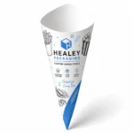 Custom printed paper food cone for chips and takeaway snacks
