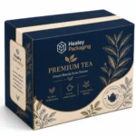 Custom premium tea packaging box with botanical print and branded finish