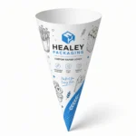 Printed paper food cone packaging for chips and street food