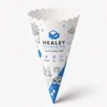 Scalloped paper food cone for chips, snacks and takeaway food