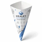 Custom square paper food cone for takeaway snacks and sides