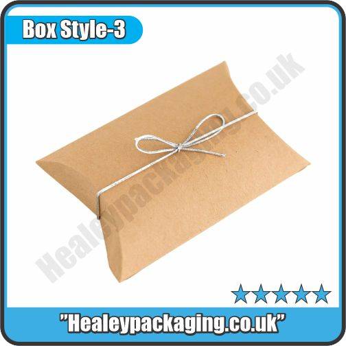 Custom Kraft Paper Pillow Boxes Wholesale Cheap & Delivered