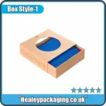 Custom drawer-style socks packaging box with circular window