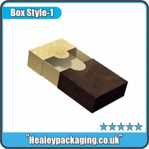 Luxury textured sliding soap sleeve box in gold and brown design