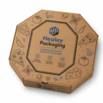 Custom printed octagonal kraft pizza box for takeaway and delivery