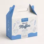Muffin gable box with carry handle for bakery takeaway and gifting