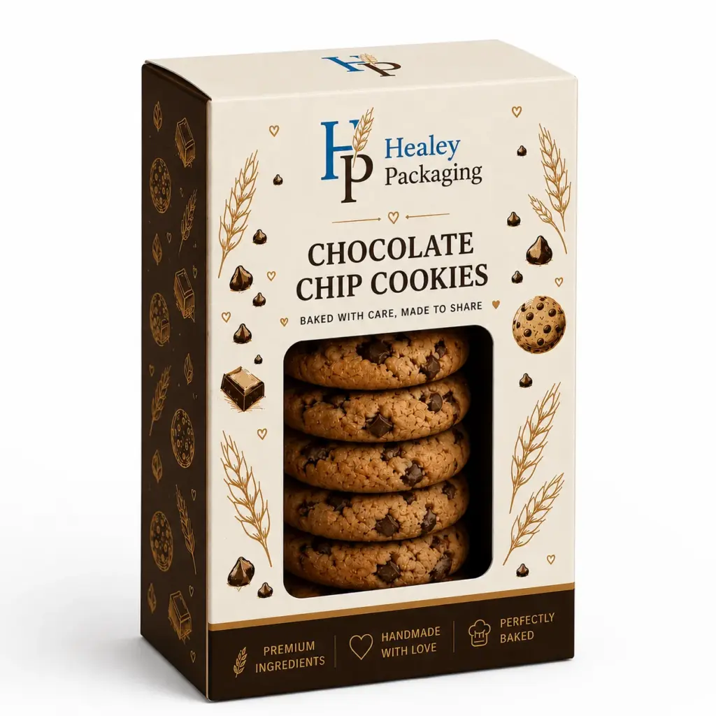 Custom cookie window box for retail bakery cookie packaging