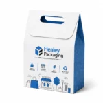 Custom paper bag with die-cut handle for retail packaging
