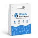 Custom paper shopping bag with die-cut carry handle