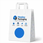 Custom printed paper bag with flat handles for shopping