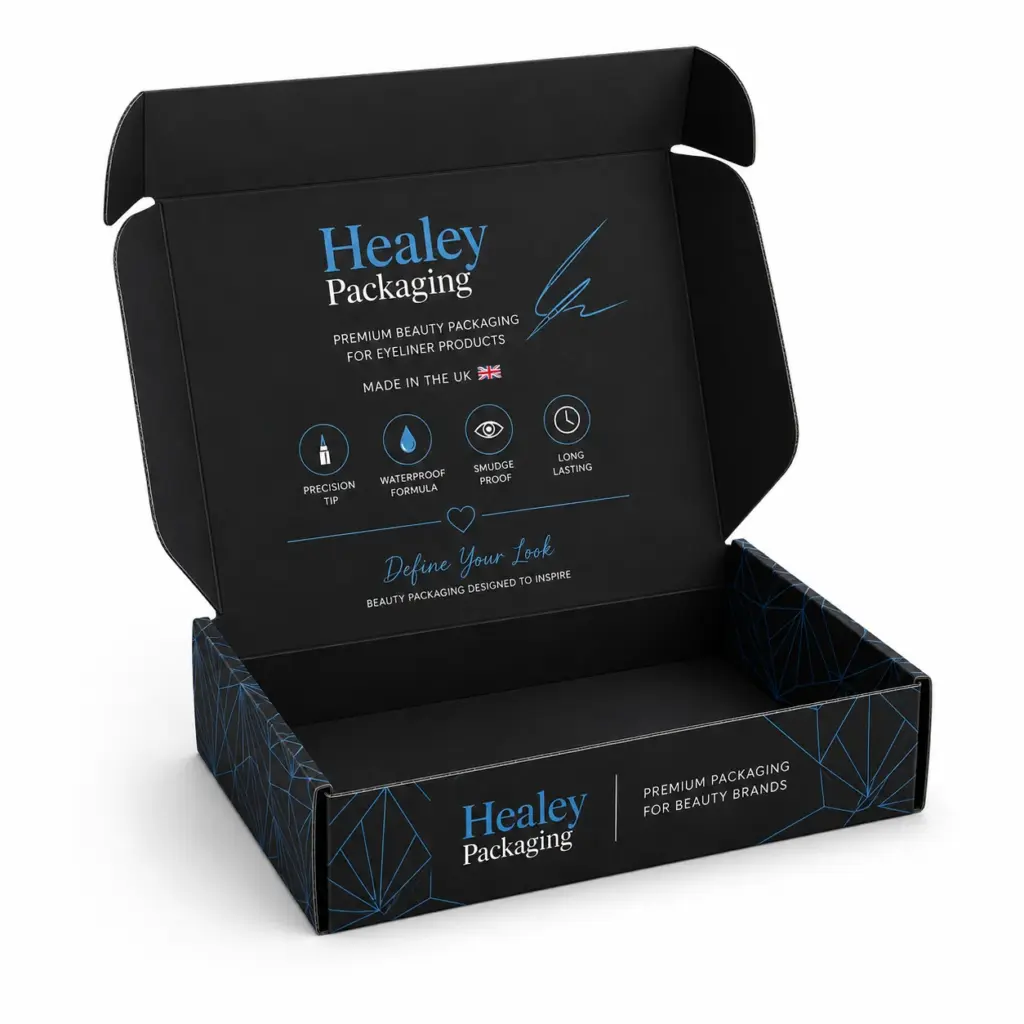 Premium eyeliner mailer box for branded cosmetic packaging