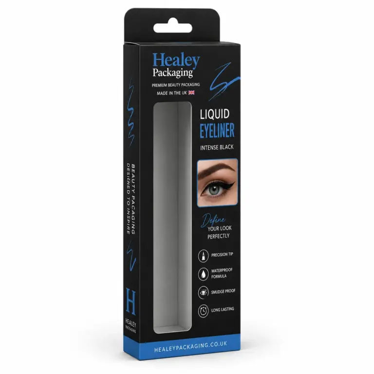 Custom eyeliner window box for retail cosmetic packaging