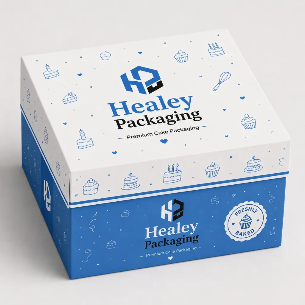 Premium cake gift box with secure lid for bakery presentation