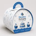 Round cake box with carry handle for premium cake packaging
