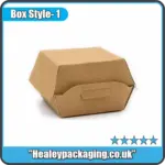 Eco-friendly kraft mini burger box packaging with hinged lid