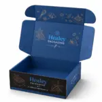 Open brownie mailer box with printed interior