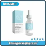 Custom printed CBD oil packaging box with dropper bottle
