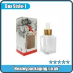 Printed 4 oz dropper bottle packaging box with window cutout