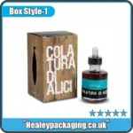 Custom printed 50ml bottle packaging box with wood texture design and dropper bottle