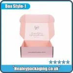 Elegant pink PR mailer box with personalised printed message inside