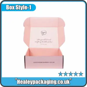 Elegant pink PR mailer box with personalised printed message inside