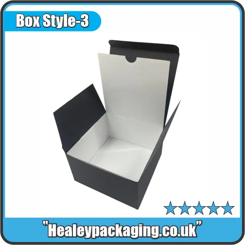 Matte black 50cl candle packaging box with tuck-top opening