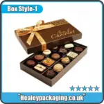 Luxury assorted chocolate gift box with compartments, designed for premium chocolate gifting.