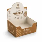Printed counter display box for serving fresh waffles