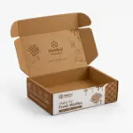 Open kraft mailer box designed for fresh waffle packaging