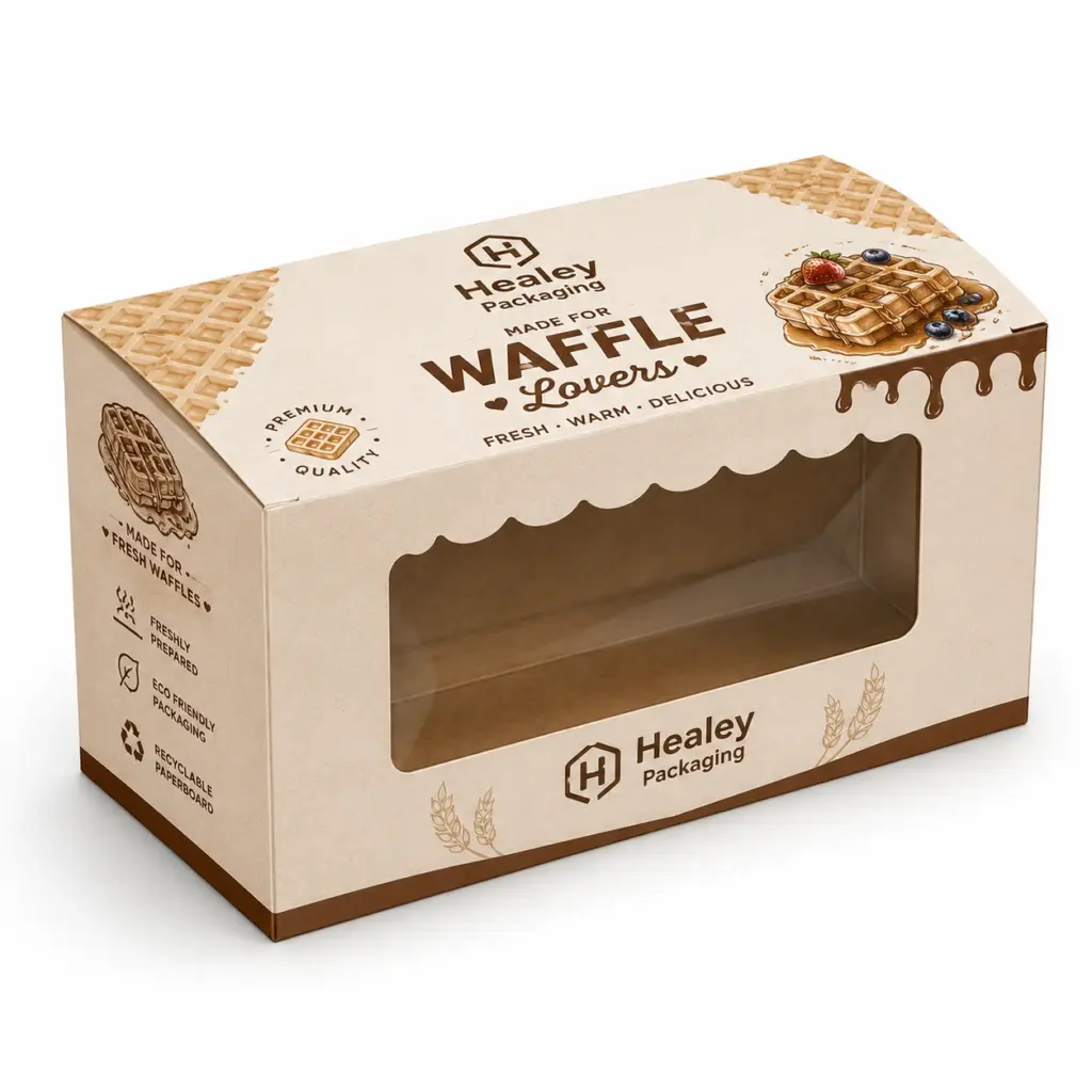 Custom waffle box with clear window for product display