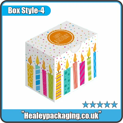 Custom birthday candle box featuring illustrated candle design for party and gift packaging