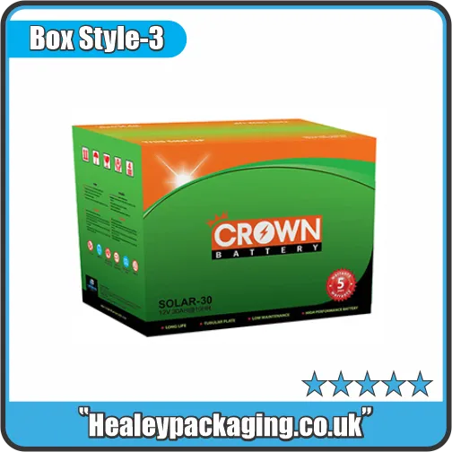 Solar battery packaging box with reinforced structure and branded design for renewable energy battery products