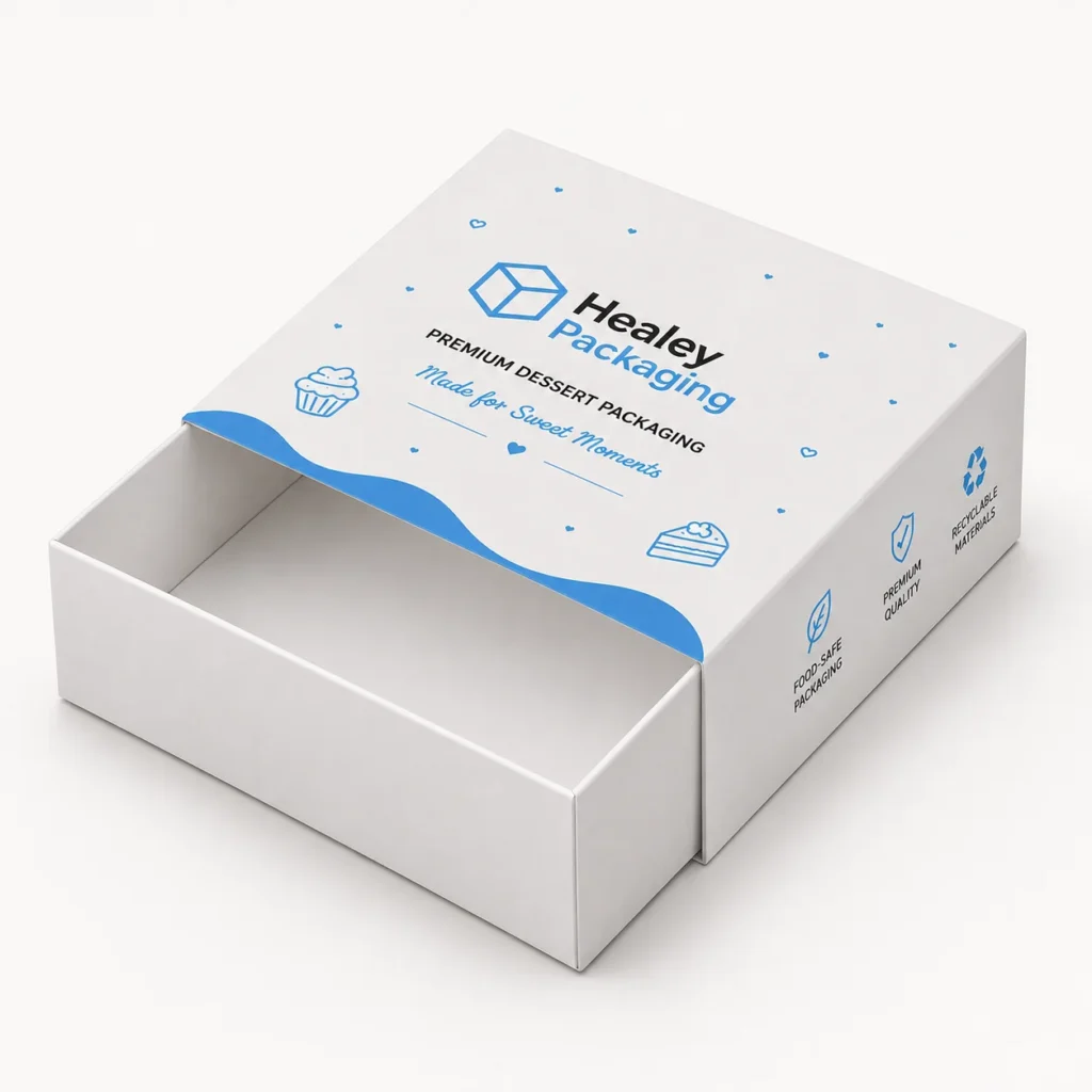 Custom dessert drawer box for premium bakery packaging