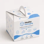 Printed dessert carry box with integrated paper handle