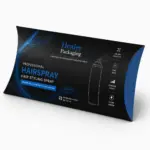 Custom hairspray pillow box for premium promotional haircare packaging