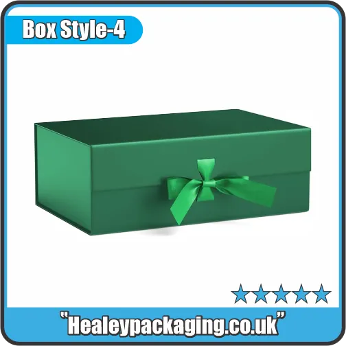 Luxury green gift box with ribbon tie, designed for premium product packaging and corporate gifting
