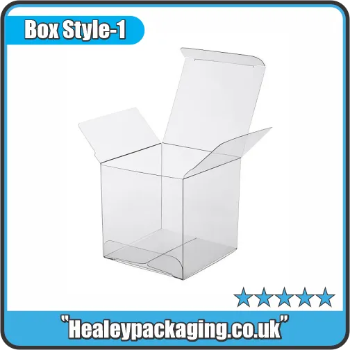 Transparent folding PVC box with tuck flaps for retail packaging