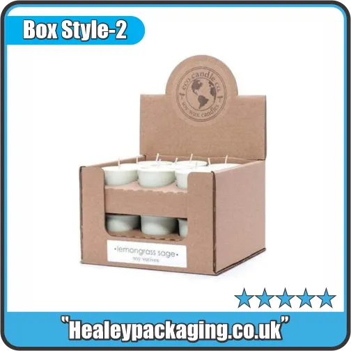 Kraft cardboard counter display box designed for tea light candles