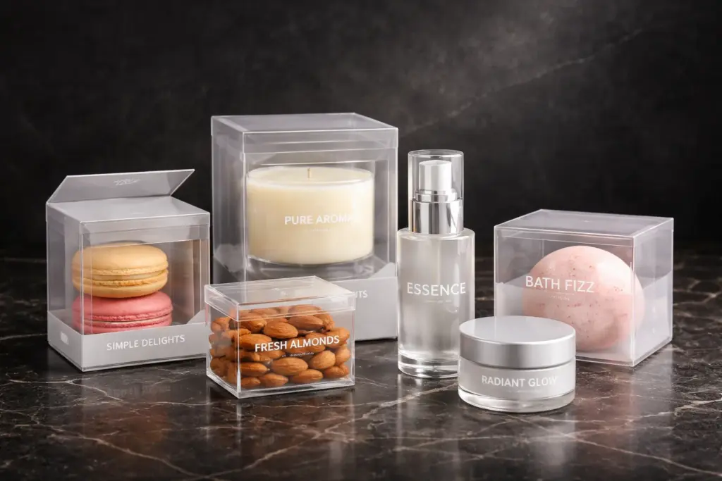 Clear plastic packaging showcasing product visibility and authentic branding