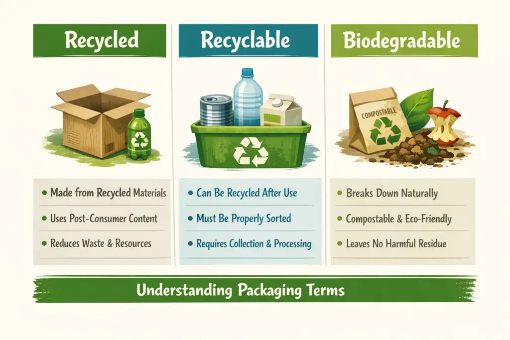 Recycled vs Recyclable vs Biodegradable