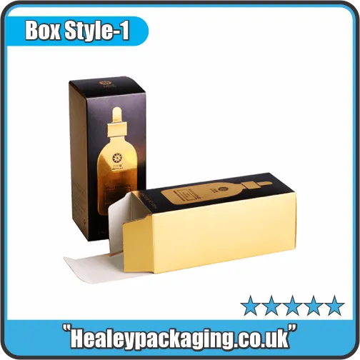 Luxury folding carton box with metallic finish for premium serum packaging