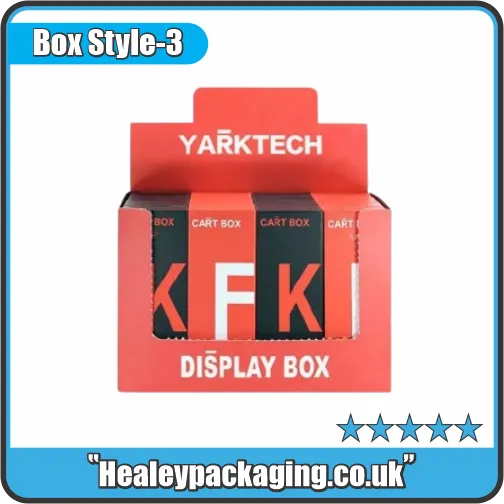 Printed cosmetic display carton box for organised retail product merchandising