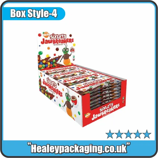candy retail display box for retail confectionery shelf presentation